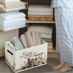 Rustic Tiger Storage Bins & Boxes with Handles, Farmhouse Tiger Foldable Basket for Organizing, Live Like Someone Left the Ga