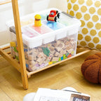 Citylife 32 QT Plastic Storage Box with Removable Tray Craft Organizers and Storage Clear Storage Container for Organizing Be
