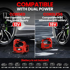 Cordless Tire Inflator Air Compressor for Milwaukee M18 Battery, 150PSI Portable LED Light Handheld Air Pump with Digital Pressure Gauge for Cars Motorcycles Bikes Sport Balls(Battery Not Included)
