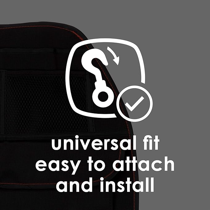 Diono Stow 'n Go Car Back Seat Organizer for Kids, Kick Mat Back Seat Protector, With 7 Storage Pockets, 2 Drinks Holders, Wa