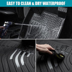 Car Floor Mats for 2015-2022 Ford Mustang, TPE Rubber All Weather Protection Mat Include 1st 2nd Row, Non-Slip Interior Accessories (2015-2022 Mustang)