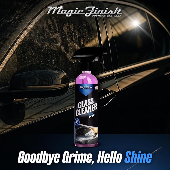Magic Finish Car Glass Cleaner (16 fl oz) – Ammonia-Free Window Cleaner Spray for Interior & Exterior Auto Glass – Anti-Fog, 
