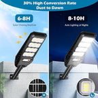 VUAA 4 Pack Solar Street Lights Outdoor Waterproof, 6500K 6000LM LED Street Light Dusk to Dawn,Solar Motion Sensor Lights Out