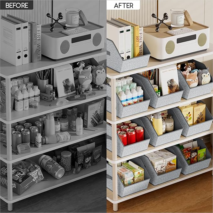 Homsorout Large Closet Storage Cubes - Closet Storage Bins with Dual Handles for Clothes, Towels, Toys, Shelf Organizer Bins 