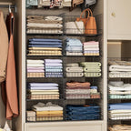 Yociyoga 5-Tier Stackable Closet Organizers and Storage Shelves, Closet Shelf Organizer Basket Bins, Foldable Sweater Storage