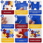 PTSGCAI 6-Pack Plastic Pegboard Panels Durable Modular Organizer Boards with 24pcs Combination Kit for Wall Storage, Garage, 