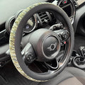 PINCTROT Large Size Chenille Leather Steering Wheel Cover, Soft Mottled Colors, Sweat-Proof, Non-Slip Grip, All-Season Comfor