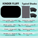 Car Window Shades - Certified 99.79% UVA & 99.95% UVB Sun Protection. Award Winning car Sun Shade for Side Windows. 4 Pack Transparent Shades 25" x 16" - Car Accessories Interior by Kinder Fluff