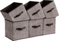 SONGMICS Storage Cubes, 11-Inch Non-Woven Fabric Bins with Double Handles, Set of 6, Closet Organizers for Shelves, Foldable,