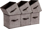 SONGMICS Storage Cubes, 11-Inch Non-Woven Fabric Bins with Double Handles, Set of 6, Closet Organizers for Shelves, Foldable,