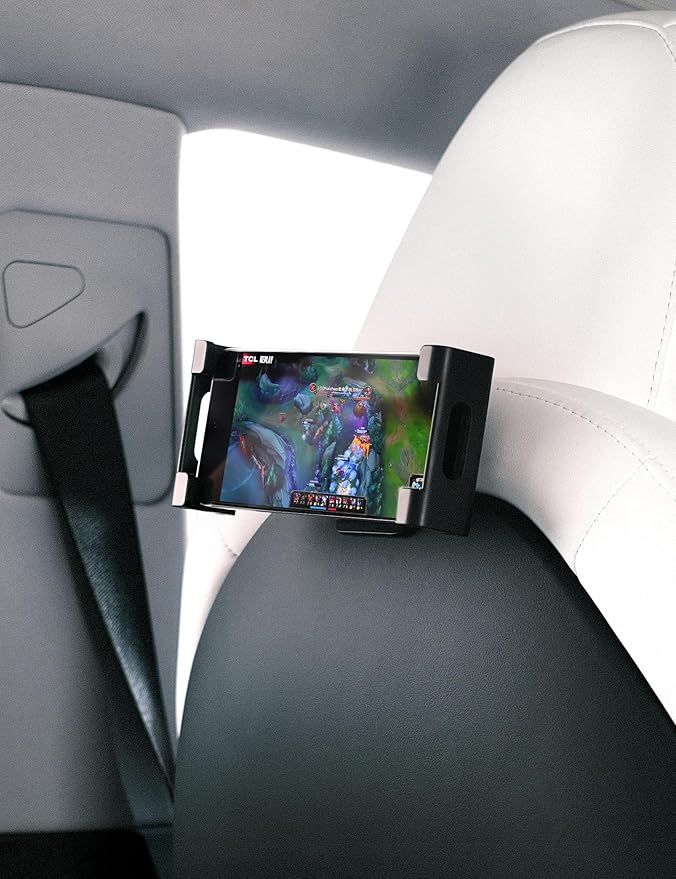 TPARTS Backseat Headrest Tablet Mount Holder for Tesla Model Y & Model 3 All Years (Highland & Juniper Compatible), Fits iPad(Including 12.9" iPad Pro) and Smart Phones Over 4.7"