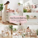 PeraBella Baby Diaper Caddy Organizer, Baby Basket Shower Gift Caddy, Portable Felt Changing Table Basket, Nursery Storage Bi
