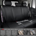 CAR PASS Iridescent Diamond &NAPPA Calfskin Leather Cushioned,Bling Seat Covers,Waterproof Heavy-Duty Anti-Slip,Universal Fit