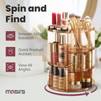 Masirs 360 Rotating Makeup Organizer - Adjustable Shelf Height and Fully Rotatable - The Perfect Round Spinning Cosmetic Orga