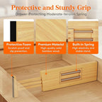 Lifewit 4" High 4 Pack Bamboo Drawer Dividers 31-40cm/12-16 Adjustable Wooden Drawer Organizer for Clothes/Utensils, Expandab