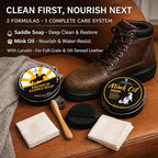 Leather Boot Care Kit – Mink Oil & Saddle Soap for Leather with Applicators & Cloths – 6-Piece Leather Shoe Care Kit for Cowb