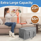 16 Pack-Extra Large Heavy Duty Moving Bags - Waterproof Storage Totes with Handles & Zippers, Foldable for College Dorm, Stor