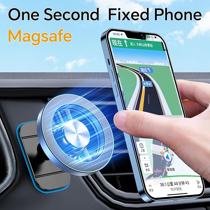 Kaistyle for Magsafe Car Mount【20 Strong Magnets】Magnetic Phone Holder for Car Phone Holder Mount Dash Mounted Holders Cell Phone Holders for Your Car Accessories for Women Men for iPhone 17 16 15 14