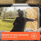12V Interior LED Light Bar, DC 12V LED Light Strip w/Switch for Car, Trailer, Truck Bed, Van, RV, Cargo, Boat, Cabinet, Slim Enclosed Trailer Lights Fixture, 12 Volt Led Lighting (700LM 6000K)