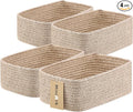 MiniArk Small Storage Baskets for Organizing | Closet Organizer Bins | Shelf Toy Basket | Woven Rope Baskets | Cube Decorativ