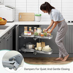 YITAHOME Blind Corner Cabinet Pull Out Organizer, Right Swing Soft-Close Swing-Out Cabinet Organizer with Adjustable Height, 