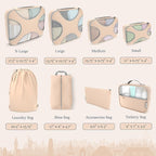 Shacke Packing Cubes for Travel 8 Set - Premium Luggage Organizer Bags - Versatile Travel Organizer for Women and Men - Optim