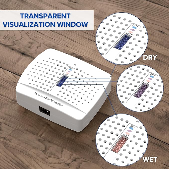 2 Pack Small Dehumidifier, Rechargeable Moisture Absorbers, Gun Safe Mini Dehumidifiers Humidity Absorbers, Damp Rid,