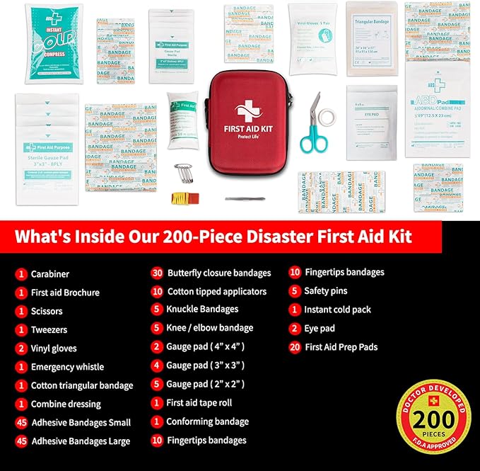 Protect Life Survival First Aid Kit for Home/Business, Camping Survival Kits | Mini Travel First Aid Kit | Camping Equipment 