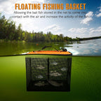 Dovesun Floating Fishing Basket, Collapsible Fish Basket Portable Fishing Net Quick-Drying Rubber Coated Fishing Bait Storage