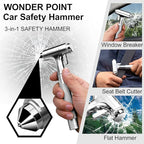 Premium Car Glass Breaker with Seat Belt Cutter - Automotive Safety Hammer - Emergecy Escape Tool, Car Autoaccessory Metal Wi