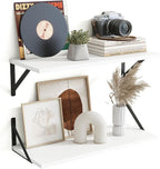 Floating Shelves for Wall Decor,24" Wx8 D Wall Mount Floating Bookshelf Set of 2,Hanging Storage Shelf with Sturdy Metal Brac