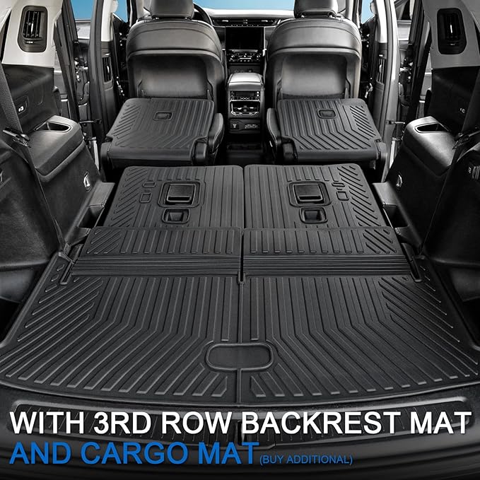 Kick Mats for 2021-2025 2026 Jeep Grand Cherokee L w/Captain Chairs (Only for 6-Seater 2nd Row), All Weather TPE SeatBack Protector Accessories (L | 2nd Row Backrest Mats)