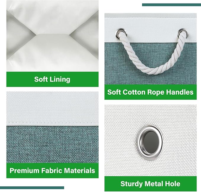Bidtakay Fabric Storage Baskets for Shelves 3 Pack Large Storage Bins for Organizing Linen Collapsible Organizer for Closet-D