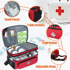 GDNasist Medicine Storage Bag, Pill Bottle Organizer for Emergency, Medicine Box Empty with Small Portable Pouch, First Aid B