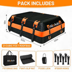 Car Rooftop top Cargo Carrier 21 Cubic feet 100% Waterproof Heavy Duty PVC for All Cars with/Without Rack, Includes Anti-Slip Mat, 10 Reinforced Straps, 6 Door Hooks, Luggage Lock