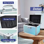 Adazzo Lockable Medicine Storage Box - Turquoise Cabinet Med Lock Organizer, 10 x 7 x 9 Inches Safe Med Case with Lock for Ho