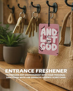 Retro Pink Christian Car Air Freshener 4 Pcs, Neutral Bible Verses Hanging Air Freshener for Cars Bathroom Dorm Books Decor, 