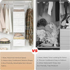 GRANNY SAYS Hanging Closet Organizer and Storage, 6 Shelf Clothes Organization with Drawers, 6 Side Pockets Closet Hanging Sh