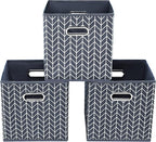11 Inch Cube Storage Bins , Fabric Cube Organizer Bins with Handle, Foldable Cube Bins for Cloth or Accessary Storage, 11x11x