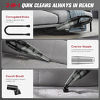 Handheld Vacuum Cordless Rechargeable 3-in-1, Car Vacuum Portable Cordless with USB Charge, Handheld Vacuum with LED Light, H