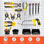 240PCS Pegboard Hooks Assortment, Pegboard Organizer Kit with Bins, Cups, 1/8 and 1/4 inch Hooks for Hanging Tools, Garage Wa