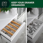 Bamboo Drawer Dividers Organizers, Adjustable Drawer Separator Splitters, 17–22 Inches Expandable Drawer Divider Organizer fo