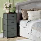 Somdot Dresser for Bedroom with 4 Drawers, Storage Organizer Chest of Drawers with Removable Fabric Bins for Closet Bedside L