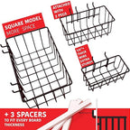 Extra Thick 60pcs Pegboard Accessories Organizer Kit | 1/4 Inch Peg Board Attachments | Peg Board Hook Set and Pegboard Baske