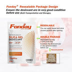 10g x 30 packs Fonday Rechargeable Silica Gel Desiccant Packets Fast Reactivate Desiccant Bags Moisture Indicating Orange to