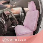 Carbella Plush Sherpa Fleece Car Seat Cover, 1 Piece Pink Seat Cover for Cars with Soft Cushioned Touch, Cute Automotive Inte