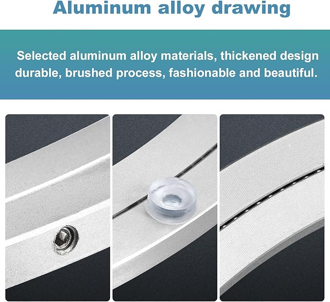MECCANIXITY Aluminum Lazy Susan 16 Inch Turntable Ring Large Bearing Metal Rotating Turntable Bearings Swivel Plate Hardware 