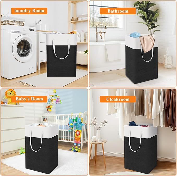 TasticTotes laundry basket 3-Pack, laundry hamper, Hamper with handles, collapsible laundry baskets, Waterproof dirty clothes
