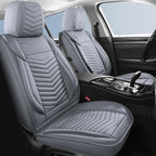 Nappa Leather Car Seat Covers Full Set, Gray Car seat Protector 5 Seats, Waterproof Car Seat Cushion, Universal Automotive Se
