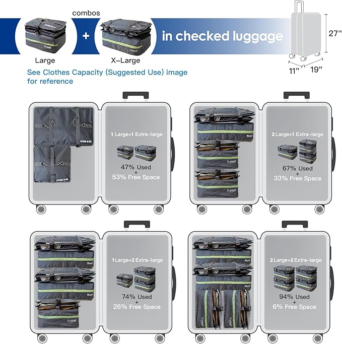 Grand Fusion Stow-N-Go Packing Organizer for Luggage, Portable Hanging Travel Shelves, Carry-On Closet, Hanging Packing Cubes